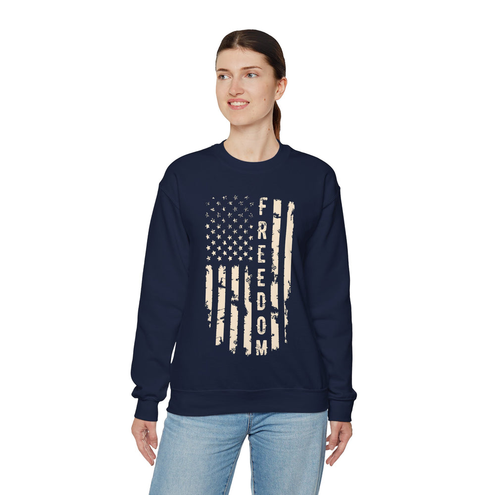 Freedom American Flag Crewneck Sweatshirt