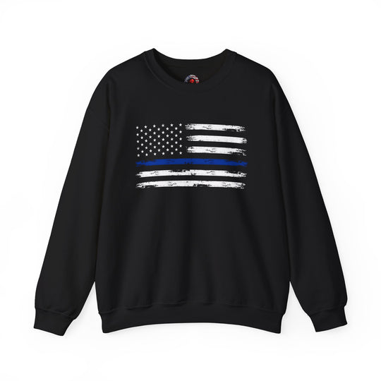 Thin Blue Line American Flag Crewneck Sweatshirt