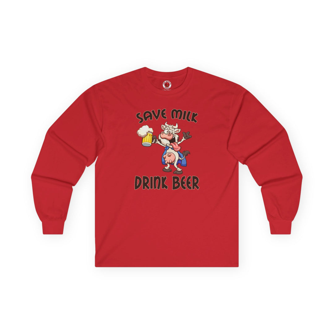 Save Milk Drink Beer Long Sleeve Tee