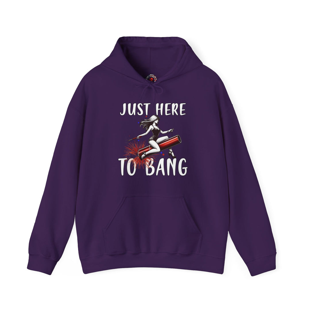 Just Here To Bang Firework Hooded Sweatshirt