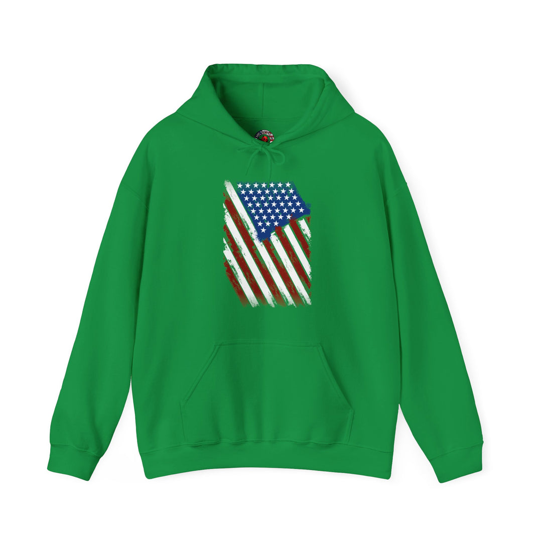 Distressed American Flag Hooded Sweatshirt