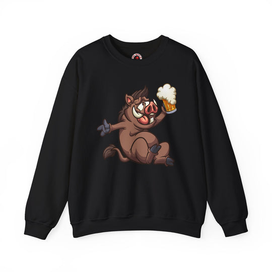 Beer Drinking Boar Crewneck Sweatshirt