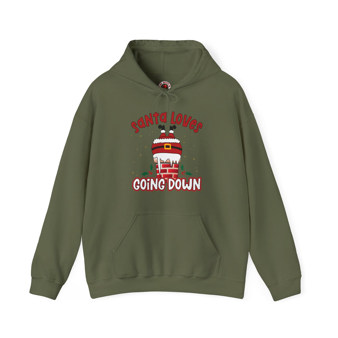 Santa Loves Going Down Hooded Sweatshirt