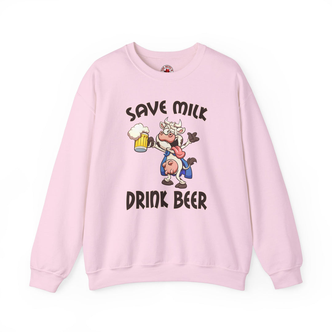 Save Milk Drink Beer Crewneck Sweatshirt