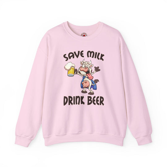 Save Milk Drink Beer Crewneck Sweatshirt