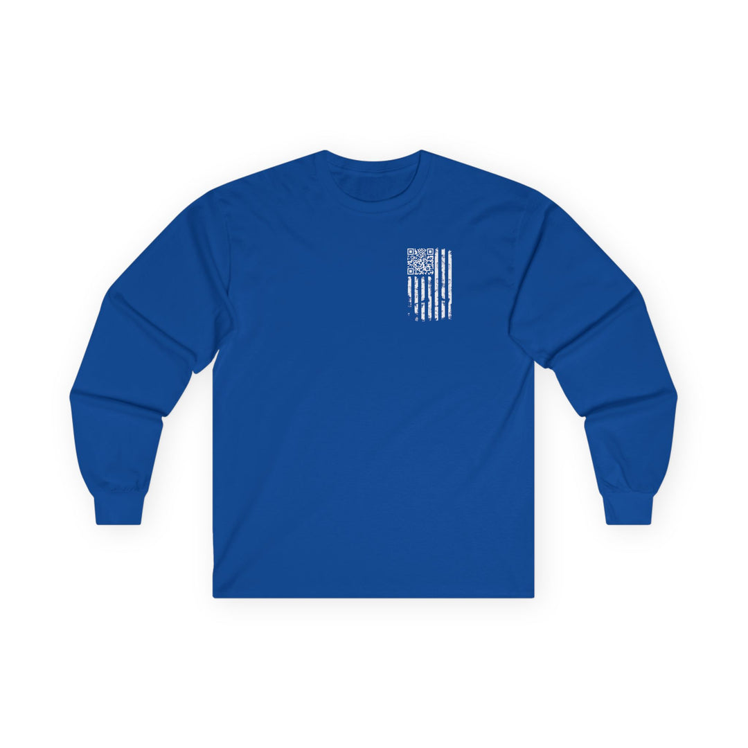 American Flag QR Code Long Sleeve Tee