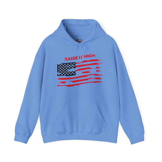 Raise It High American Flag Hooded Sweatshirt