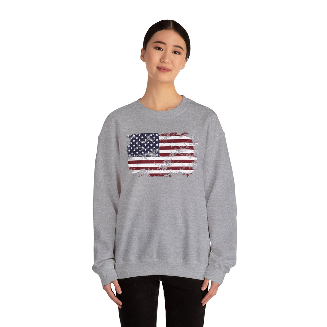 Vintage Style American Flag Crewneck Sweatshirt