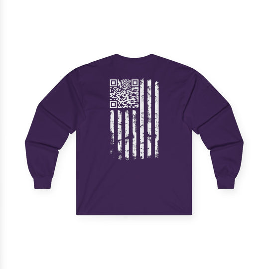 American Flag QR Code Long Sleeve Tee