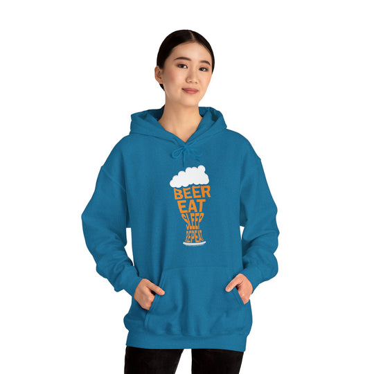 Beer Eat Sleep Repeat Hooded Sweatshirt