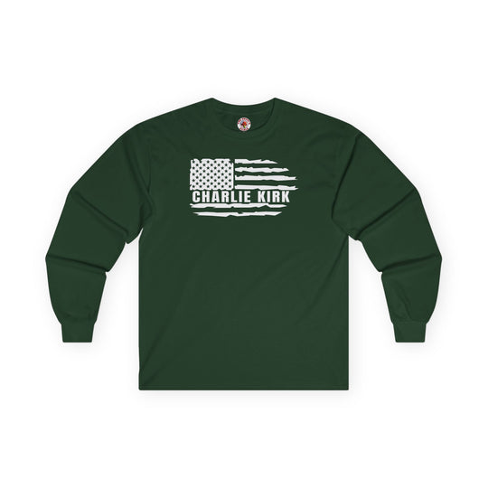 Charlie Kirk Flag Long Sleeve Tee
