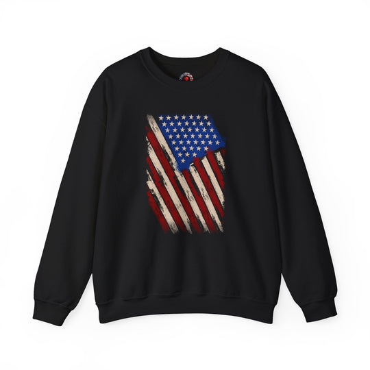 Distressed American Flag Crewneck Sweatshirt