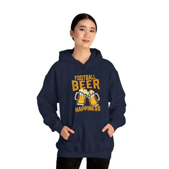 Football Beer and Happiness Hooded Sweatshirt