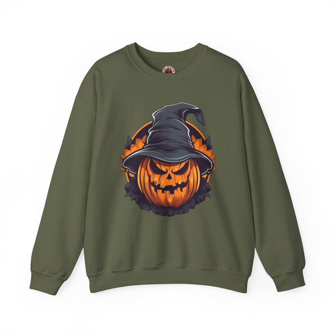 Scary Witch Pumpkin Halloween Crewneck Sweatshirt