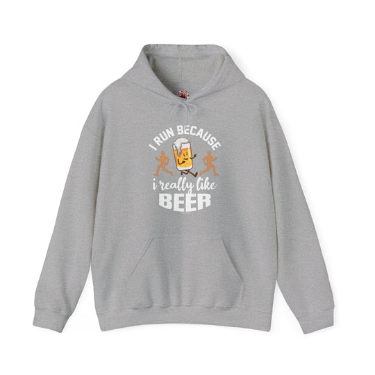 I Run Because I Really Like Beer Hooded Sweatshirt