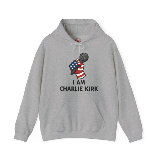 Charlie Kirk Mic Hooded Sweatshirt