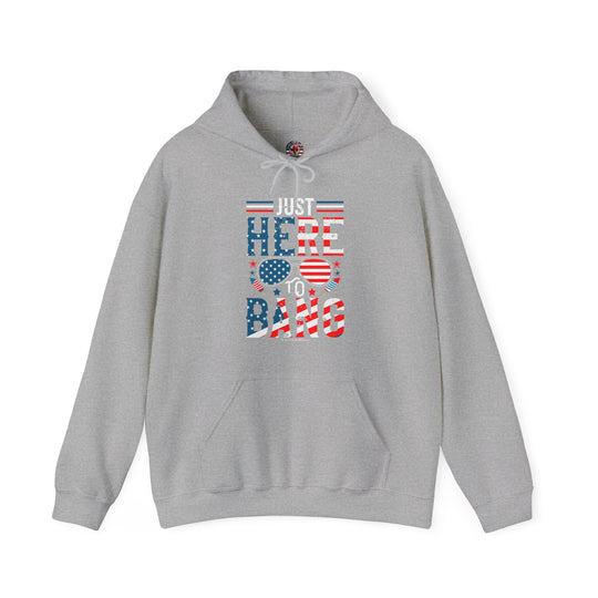 Just Here To Bang Hooded Sweatshirt