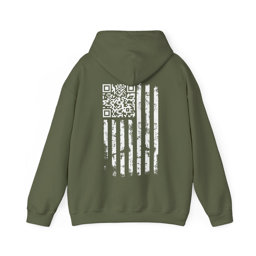 American Flag QR Code Hooded Sweatshirt
