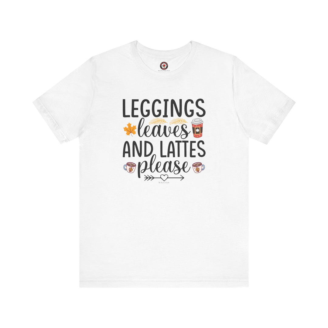 Leggings Leaves and Lattes Please T-Shirt