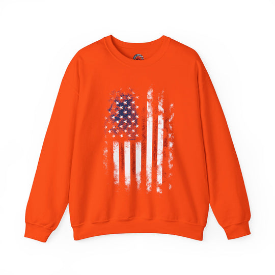 Distressed American Flag Crewneck Sweatshirt