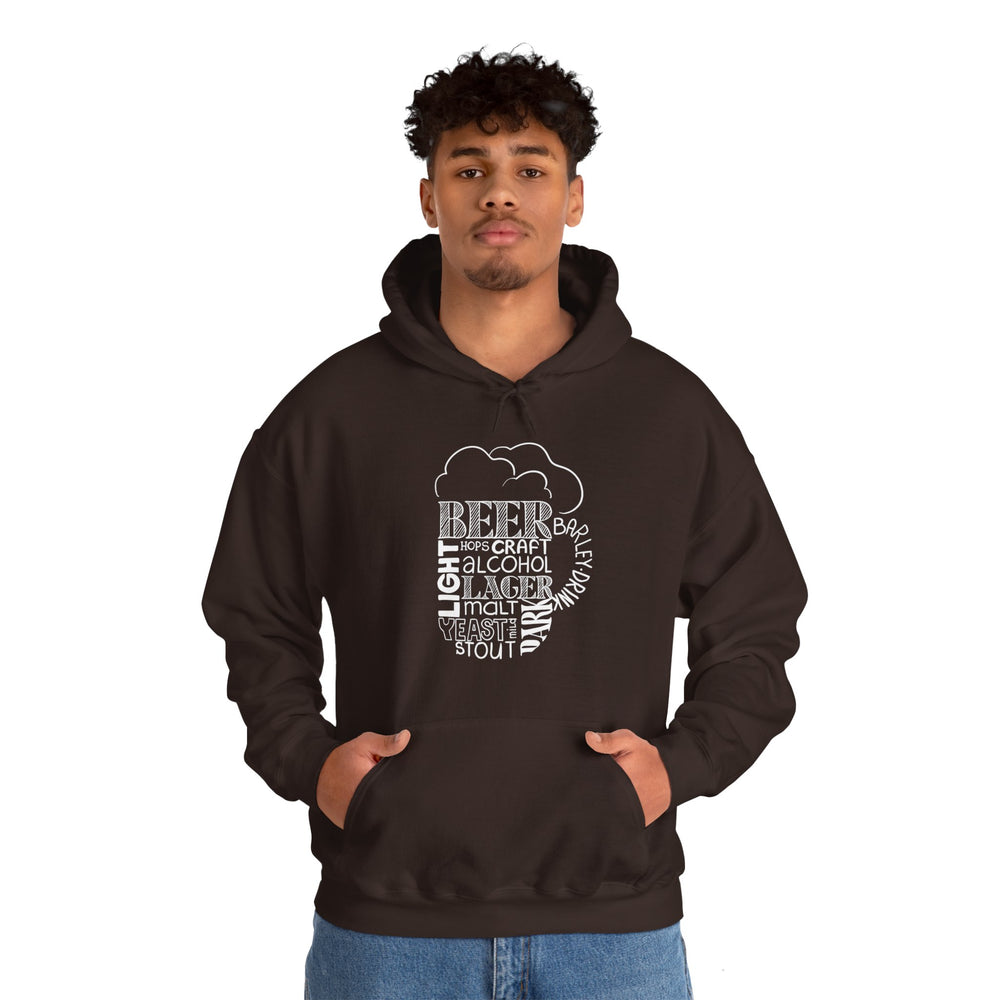 Beer Mug Of Words Hooded Sweatshirt