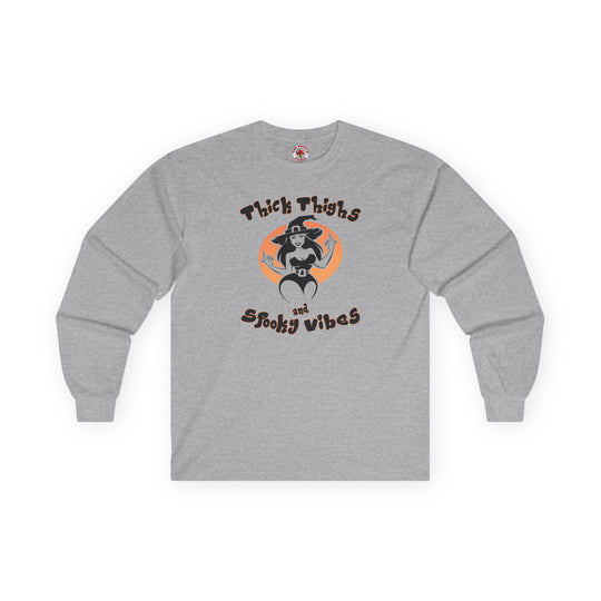 Thick Thighs and Spooky Vibes Long Sleeve Tee