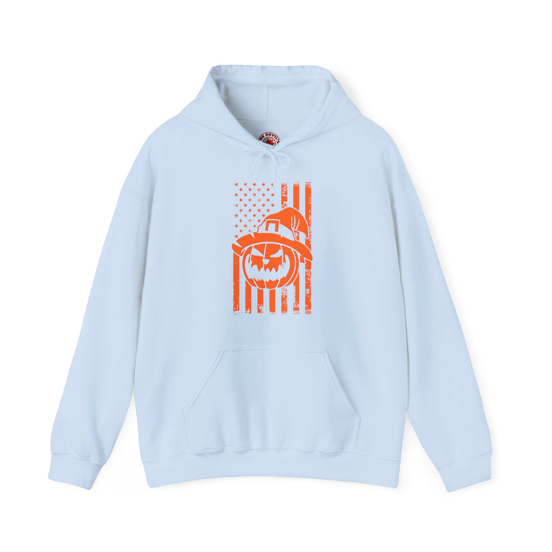 Pumpkin American Flag Hooded Sweatshirt