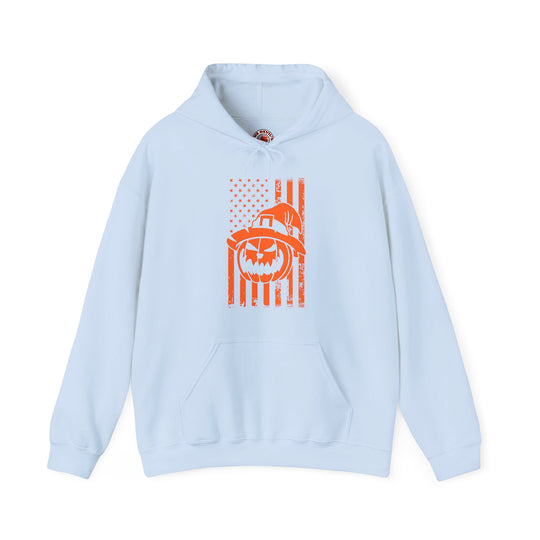 Pumpkin American Flag Hooded Sweatshirt