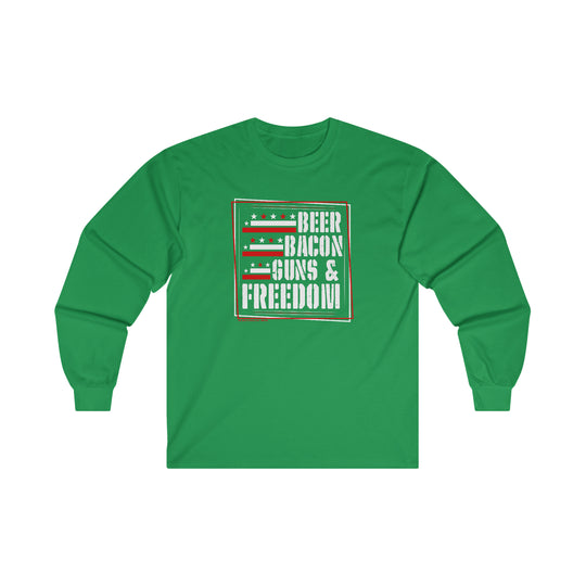 Beer Bacon Guns and Freedom Long Sleeve Tee