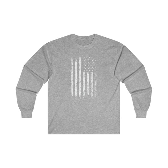 American Grunge Flag Long Sleeve Tee