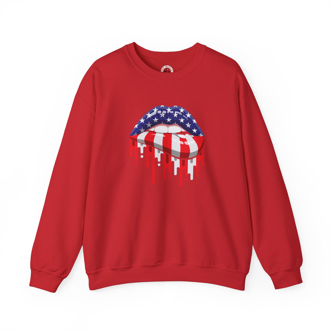 American Flag Lips Crewneck Sweatshirt