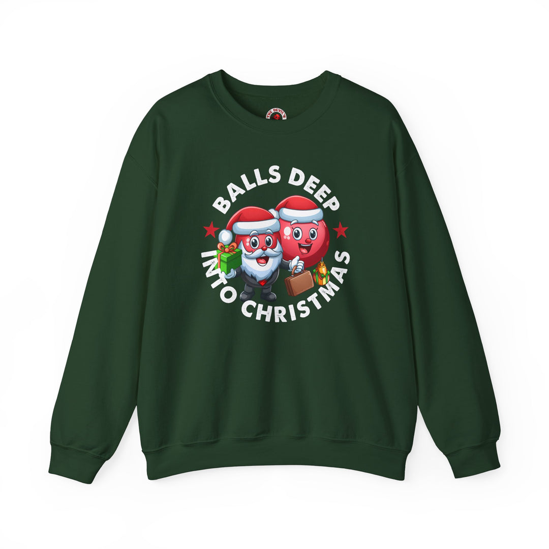 Balls Deep Into Christmas Crewneck Sweatshirt