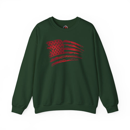 Red American Flag Crewneck Sweatshirt