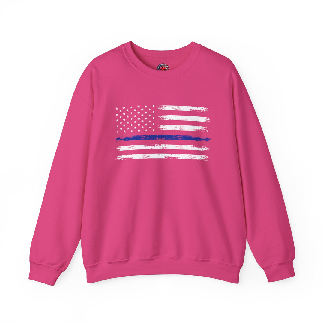 Thin Blue Line American Flag Crewneck Sweatshirt