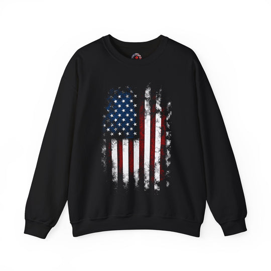 Distressed American Flag Crewneck Sweatshirt