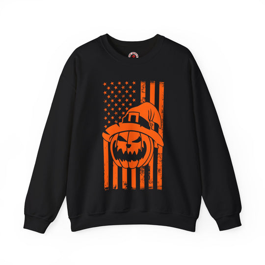 Pumpkin American Flag Crewneck Sweatshirt