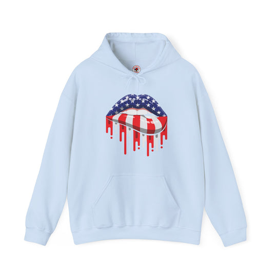 American Flag Lips Hooded Sweatshirt