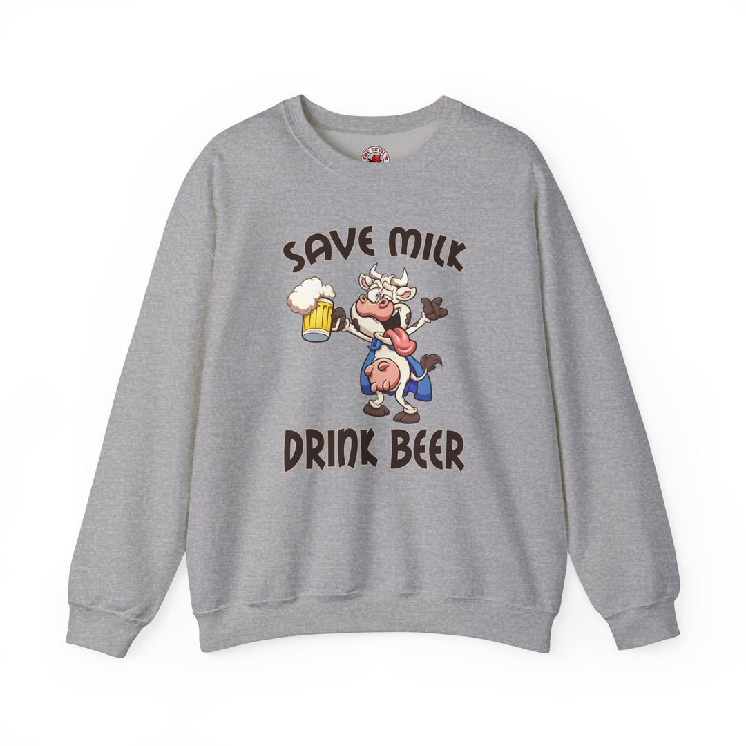 Save Milk Drink Beer Crewneck Sweatshirt