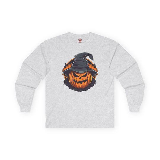 Scary Witch Pumpkin Halloween Long Sleeve Tee