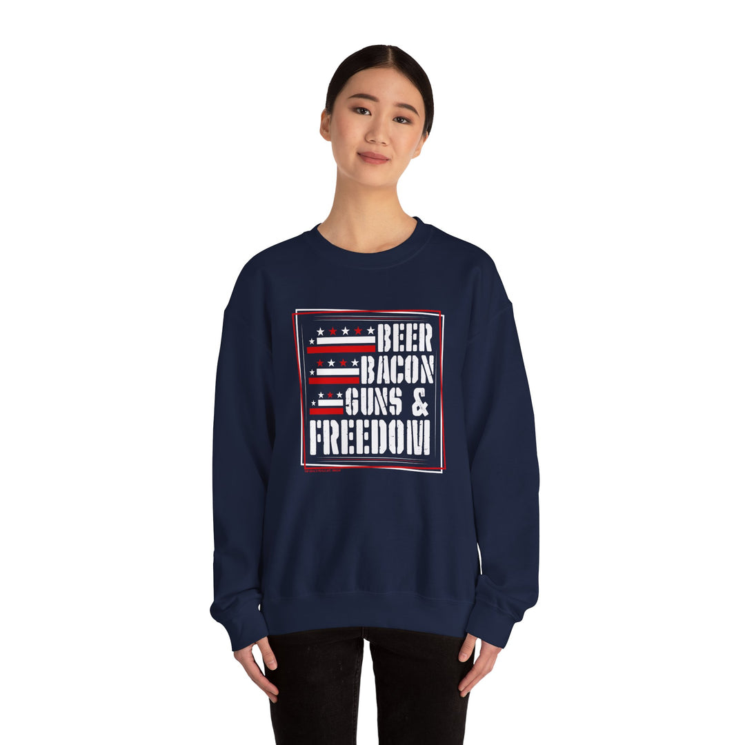 Beer Bacon Guns and Freedom Crewneck Sweatshirt