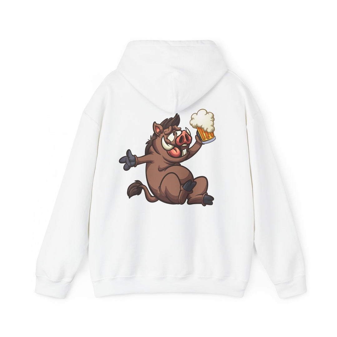 Beer Drinking Boar Hooded Sweatshirt