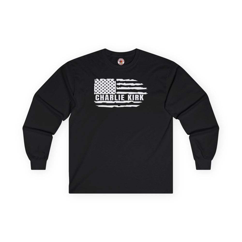 Charlie Kirk Flag Long Sleeve Tee