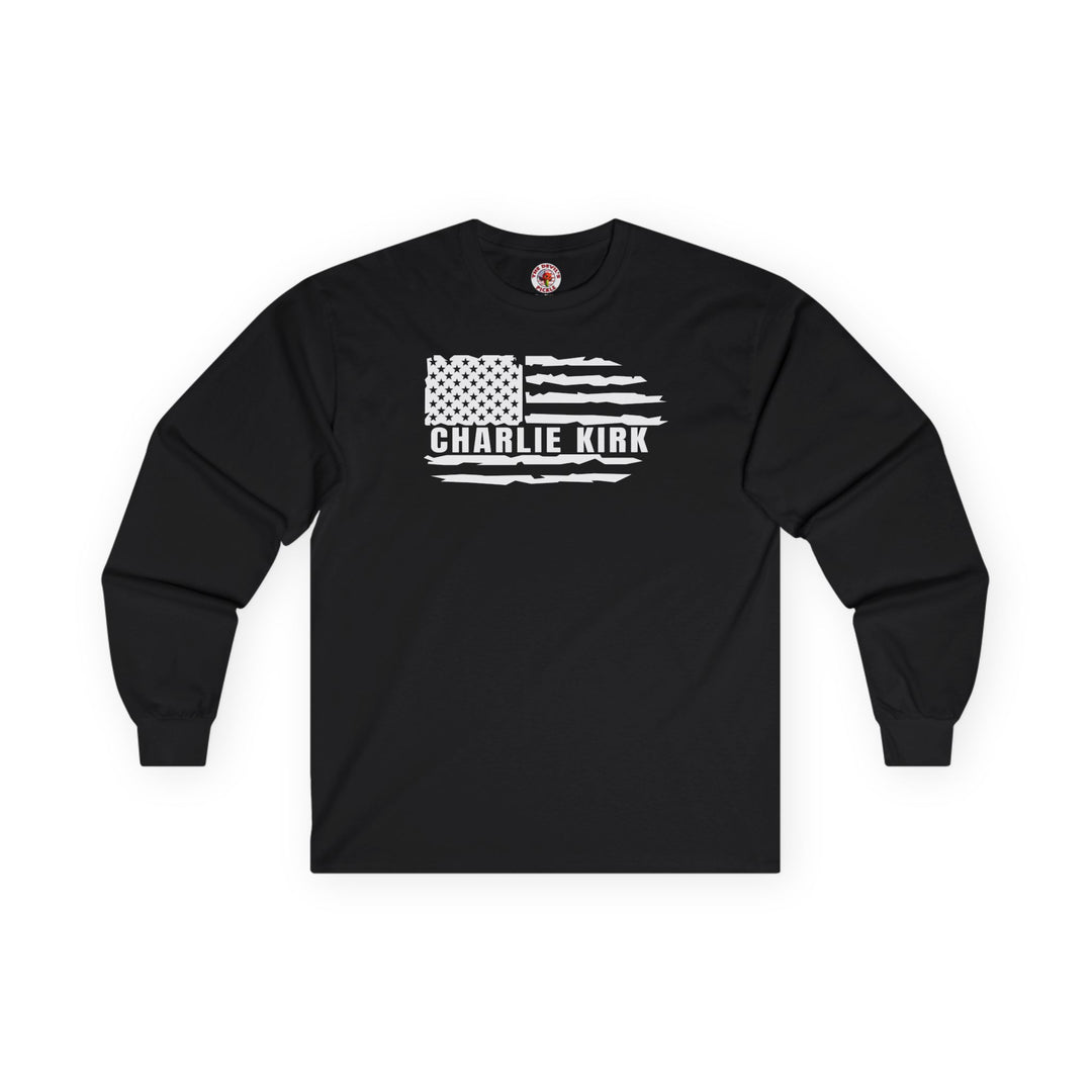 Charlie Kirk Flag Long Sleeve Tee