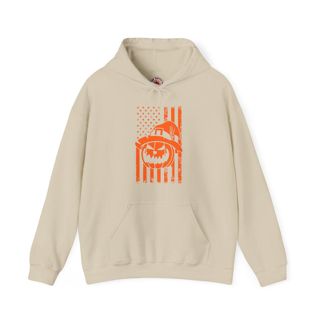 Pumpkin American Flag Hooded Sweatshirt