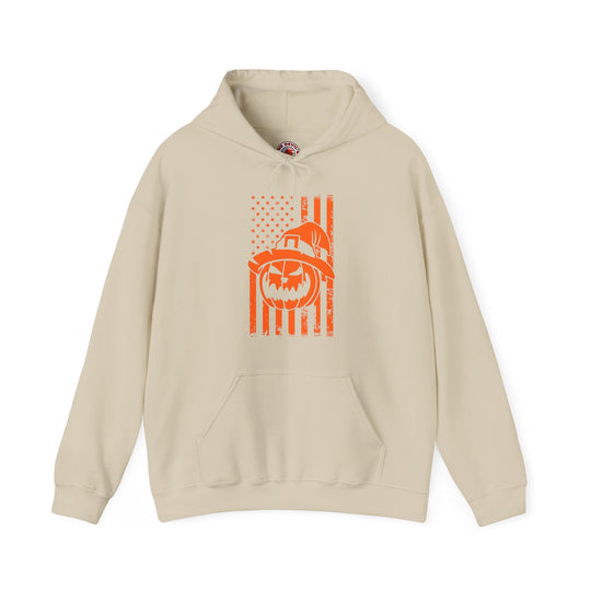 Pumpkin American Flag Hooded Sweatshirt