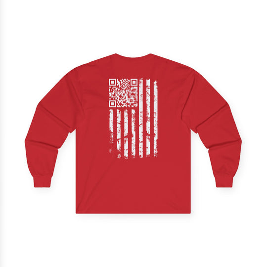 American Flag QR Code Long Sleeve Tee