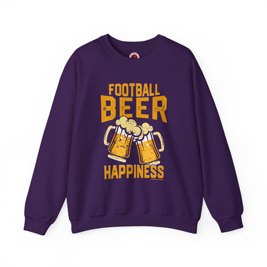 Football Beer and Happiness Crewneck Sweatshirt