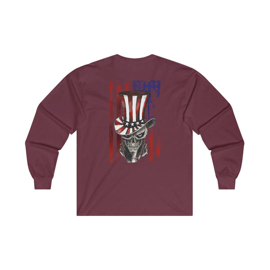 The Devil's Pickle Patriotic Skull Long Sleeve Tee