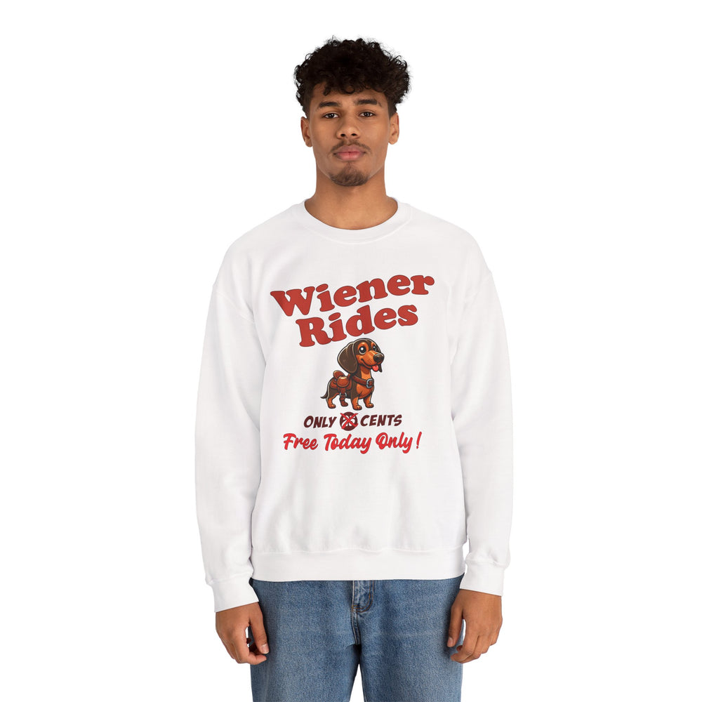 Free Wiener Rides Crewneck Sweatshirt
