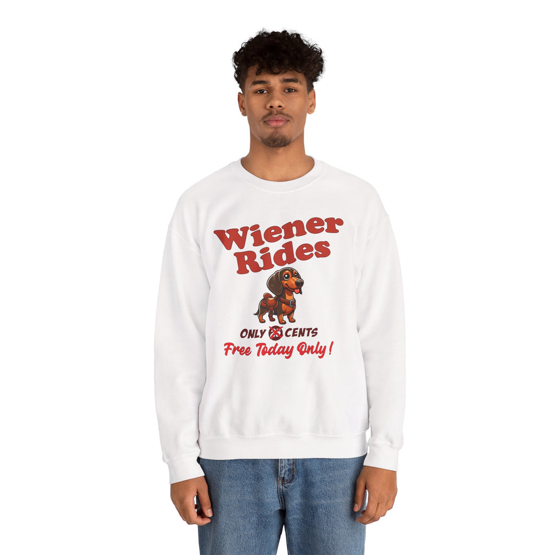 Free Wiener Rides Crewneck Sweatshirt